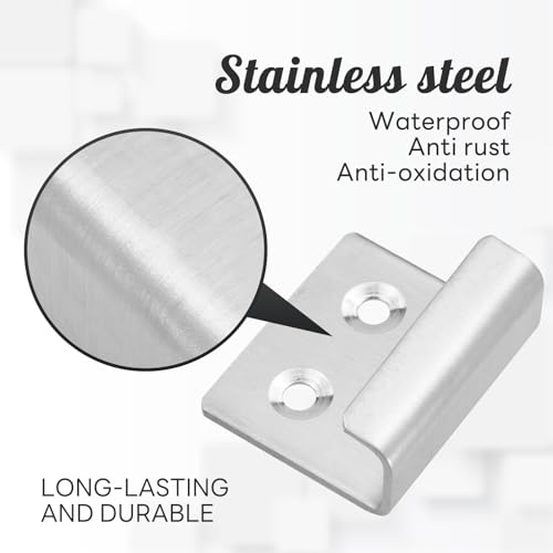 Image of 10 Pcs Wall Hanger, Stainless Steel Wall Mount Brackets Hook Wall Tile Bracket , Heavy Duty Wall Tile Hanger for Picture Frame, Mirrors (Silver, Medium)
