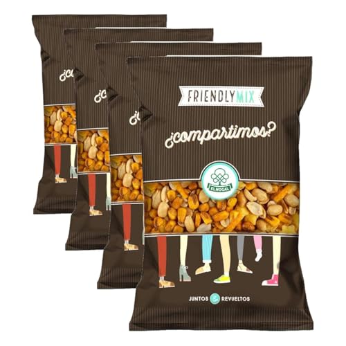 Mezclas de frutos secos | El Nogal Frutos Secos Cóctel De Frutos Secos Sabor Tex-Mex Bolsa, 125 G. Sin Gluten. Apto Para Celíacos. Paquete De 4