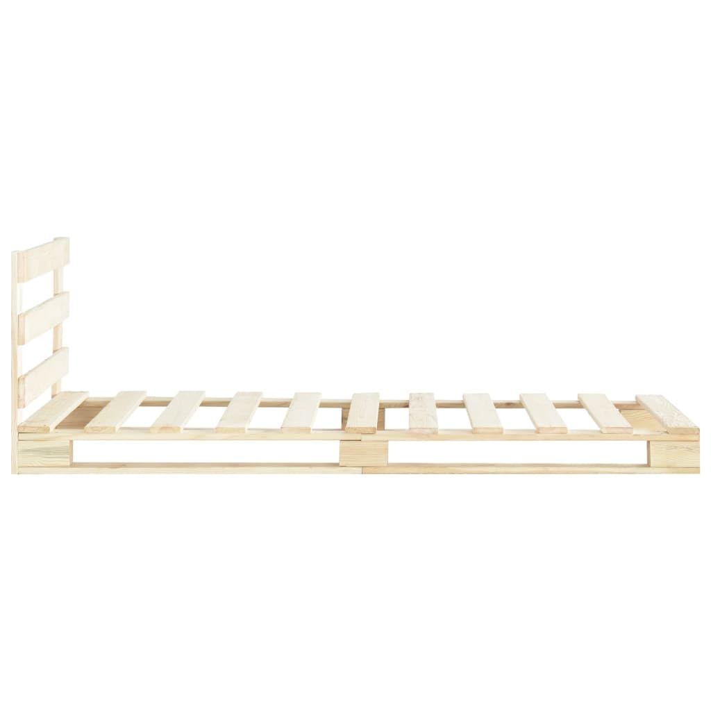 Genérico Estructura Cama palets sin colchón Madera Maciza Pino 100x200cm,Mobiliario,Camas y Accesorios,Camas y somieres,Marrón,25.8 kg,285242