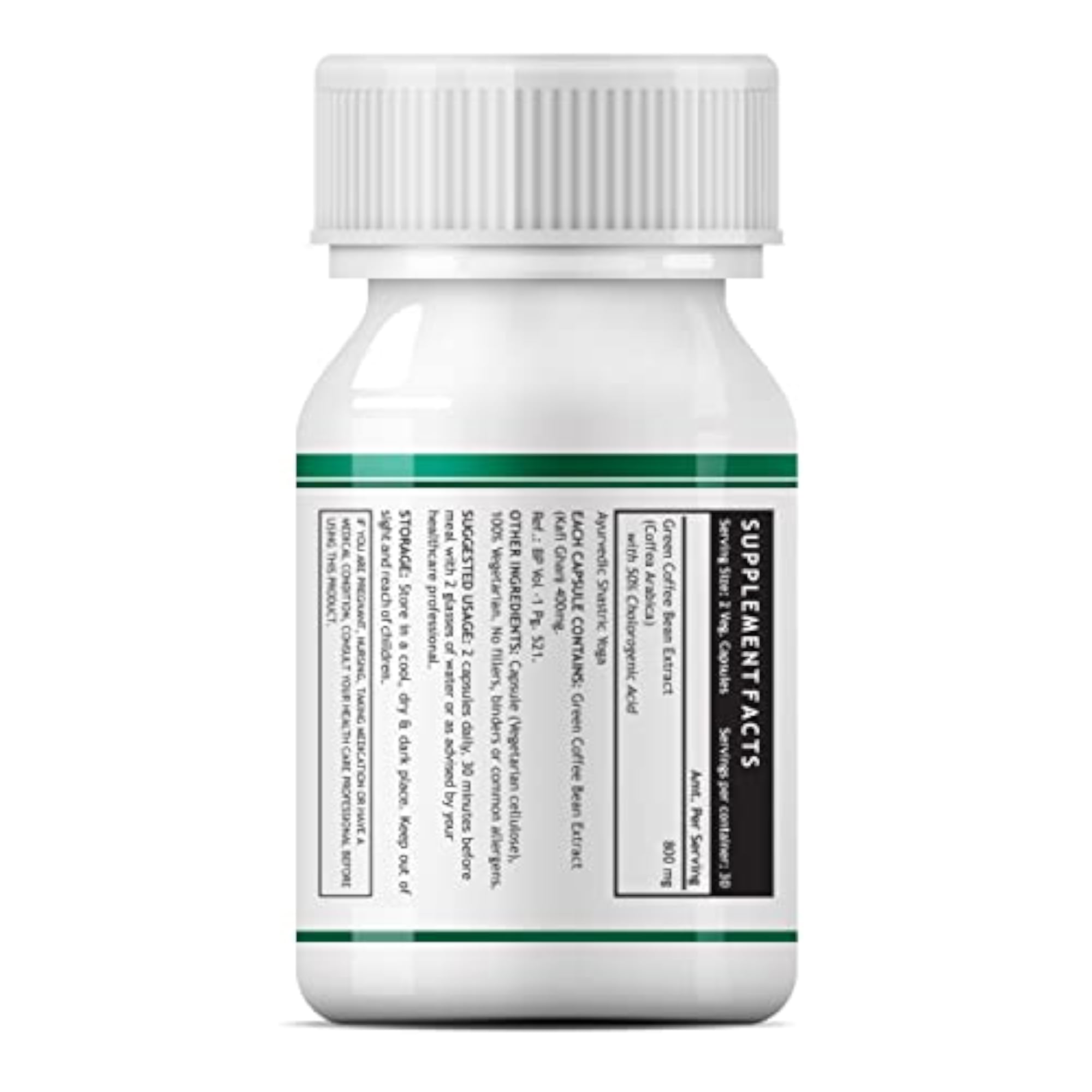 INLIFE Green Coffee Beans Extract Capsules, 800 mg - 60 Vegetarian Capsules