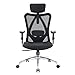 SIHOO M18 Ergonomic Office Chair for Big and Tall People Adjustable Headrest with 2D Armrest Lumbar Support and PU Wheels Swivel Tilt Function Black