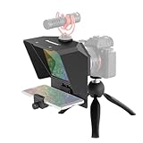 AMBITFUL Teleprompter 7.5'' with Tabletop Tripod for Smartphone and DSLR Camera, Adjustable Phone Clip & Camera Adapting Ring, for Live Streaming, Interviews(Mini Teleprompter Only)