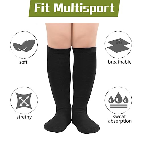 Zando 4 Pairs Kids Soccer Socks Baseball Softball Football Youth Tube Athletic Boys Girls Knee High Socks3