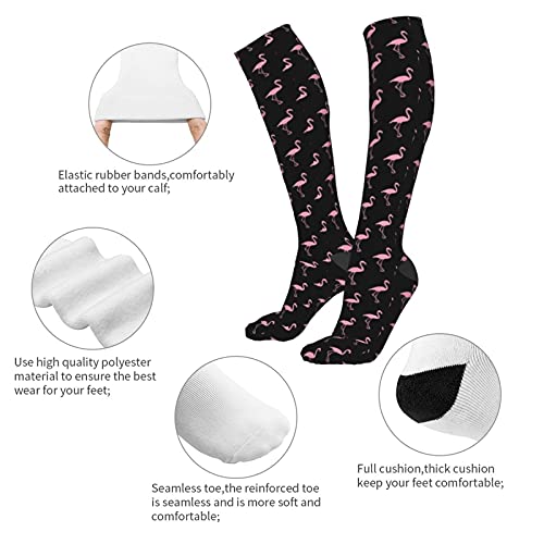 Calze Lunghe Alte del Ginocchio Rosa Fenicotteri