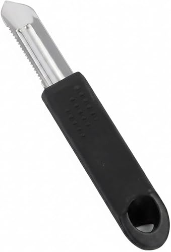 170mm Straight Stainless Steel Potato Peeler with Non-Slip Rubber Handle – Manual Swivel Blade Vegetable & Fruit Peeler