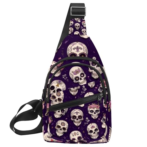 Sac à dos à bandoulière violet imprimé floral pour vos séances de course et voyages