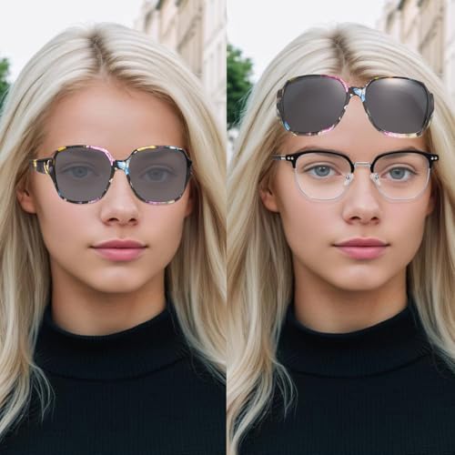 Image of JIMMY SUNSHINE Sunglasses Fit Over Glasses for Men Women Fit Over Prescription Glasses Lightweight Square Frame