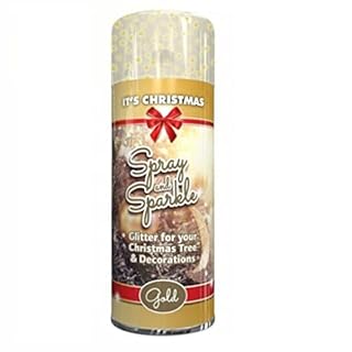 Metallic Glitter 200 ML Spray Paints Sparkle Christmas Xmas Tree Decoration Spray (Gold)