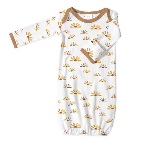 Image of SwaddleDesigns Softest Cotton Baby Pajama Gown with Foldover Mitten Cuffs for Infant Boy and Girl, Newborn, 0-3 Months