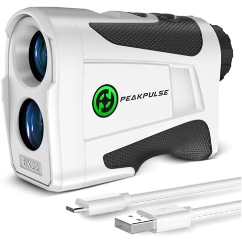 PEAKPULSE 1200 Yards Golf Rangefinder with Slope and Magnetic 6X Magnification Rechargeable Laser Distance Range Finders Flag Pole Locked with Vibration Ideal for Golfer Accessories Cover