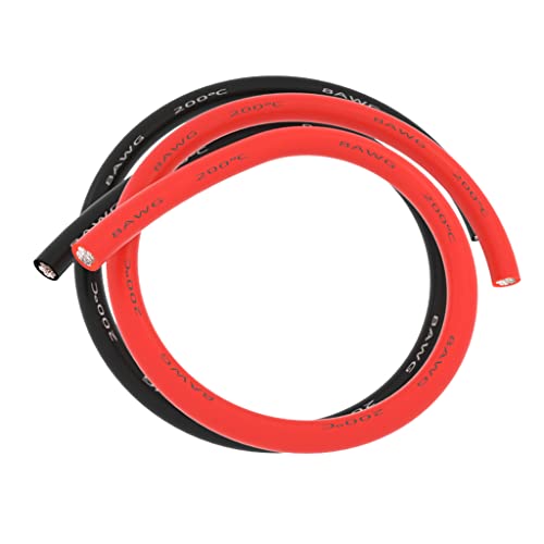 BNTECHGO 8 Gauge Silicone Wire 3 ft Red and 3 ft Black Flexible 8 AWG Stranded Tinned Copper Wire