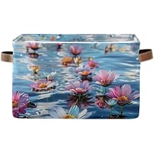 Storage Basket Flowers on Water Closet Storage Bin Cube Organizer Baskets for Shelves Organizing 1PC