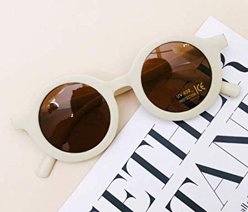 Fashion Kids Toddler Unisex Baby Retro Sunglasses Ultraviolet-Proof Round Glasses Eyeglasses For Children 1-8T (White, One Size Fits 1-8T) #TOP3