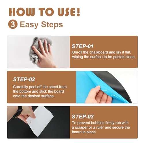 Magnetic Chalkboard for Wall – 120 x 46 cm Peel & Stick Magnetic Arch Blackboard Decal with 5 Chalk Markers, Magnetic Pen Holder & 84 Magnetic Letters for Home, Office & Playroom - Image 6