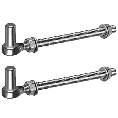 Insaga Charnière de Portail M12, 2pcs Quincaillerie à œillet de Champ Robuste 16mm Crochet pour Goupille de Suspension de Jardin en Métal pour Portail de...