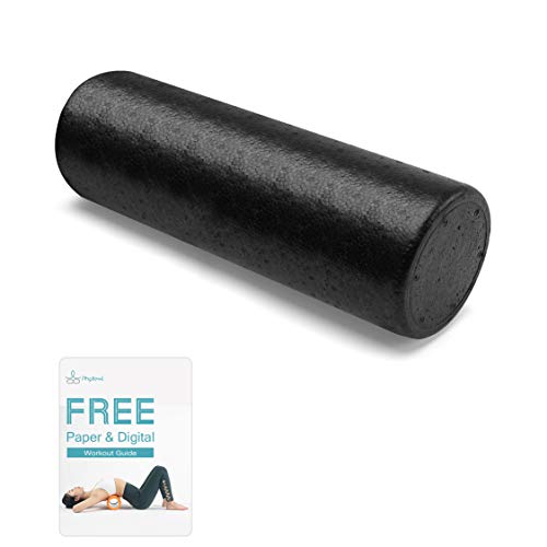 PHYLLEXI Foam Roller - Rodillo de Espuma para Masaje Muscular de Tejido Profundo, Pilates, Yoga, Rodillos de Ejercicio con guía de Entrenamiento