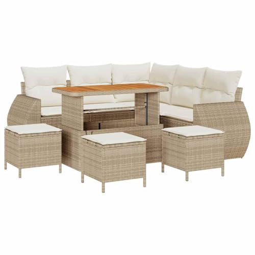 vidaXL Set di divani da Giardino 9 Pezzi con Cuscini