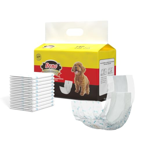 Image of Dono Disposable Dog Diapers- 28pcs, Dog Wraps for Male Dogs with Wetness Indicator, Super Absorbent Doggy Diapers for Small Dogs