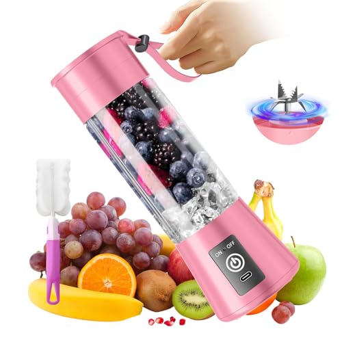 Portable Blender for Smoothie & Shakes - Upgraded Rechargeable Personal Size Blender, 380ml BPA Free...