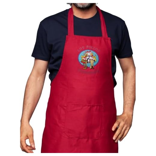 CamisetasChorras Delantal LOS Pollos Hermanos para Gañanes, Gente De Mal Vivir y Peor Dormir, Tallas Especiales (Rojo)