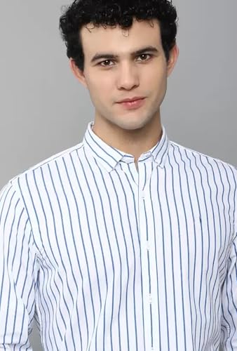 Image of U TURN Men's Casual Printed Striped Stylish Formal Shirt for Men | Cotton Mix 220 GSM