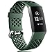 Wepro Bands Compatible with Fitbit Charge 3 and Charge 3 SE, Waterproof Band with Breathable Holes for Women Men, Small, Large