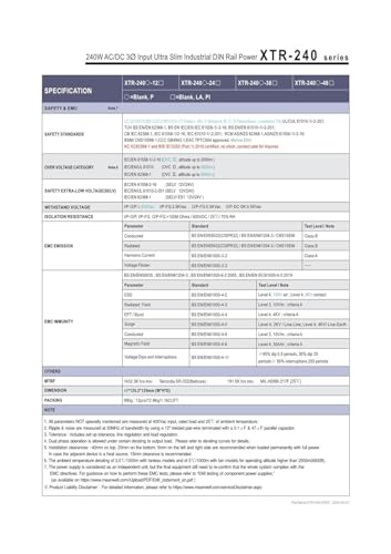 XTR-240 240W Transformateur Triphasé Rail DIN Armoire Électrique
