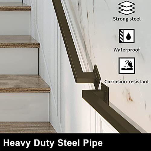 Kit de support de garde-corps d'escalier noir en métal 30 cm