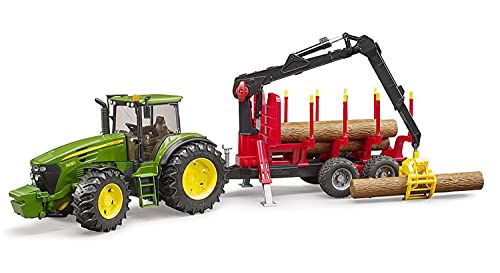 bruder 03054 - John Deere 7930 mit Rückeanhänger & 4 Baumstämmen - 1:16...