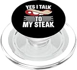 Yes I Talk To My Steak BBQ - Grilling PopSockets MagSafe PopGrip for iPhone