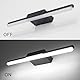 DILUMEN Spiegelleuchte Bad LED-Wandleuchte 56cm,1200lm 14W Schwarz Badlampe Wand Metall KaltesWeiß 6000K 230V Badezimmer lampe wand, Badleuchte Wandleuchte IP44 Wasserdicht.