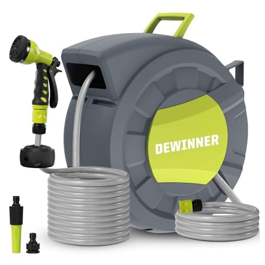 DEWINNER Wall-Mount Garden Hose Reel