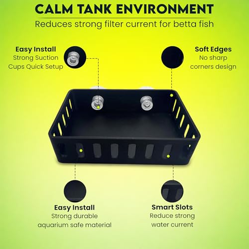 Image of Square Aquarium Filter Baffle, Universal HOB Filter Compatible, Slow Flow Design for Betta Fish and Shrimp Tanks (Extra Large)