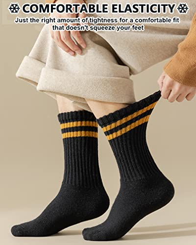 Image of IIG 3-5 Pairs Womens Super Thick Warm Winter Crew Socks Cute Fashion Knit Cozy Socks Gifts for Women