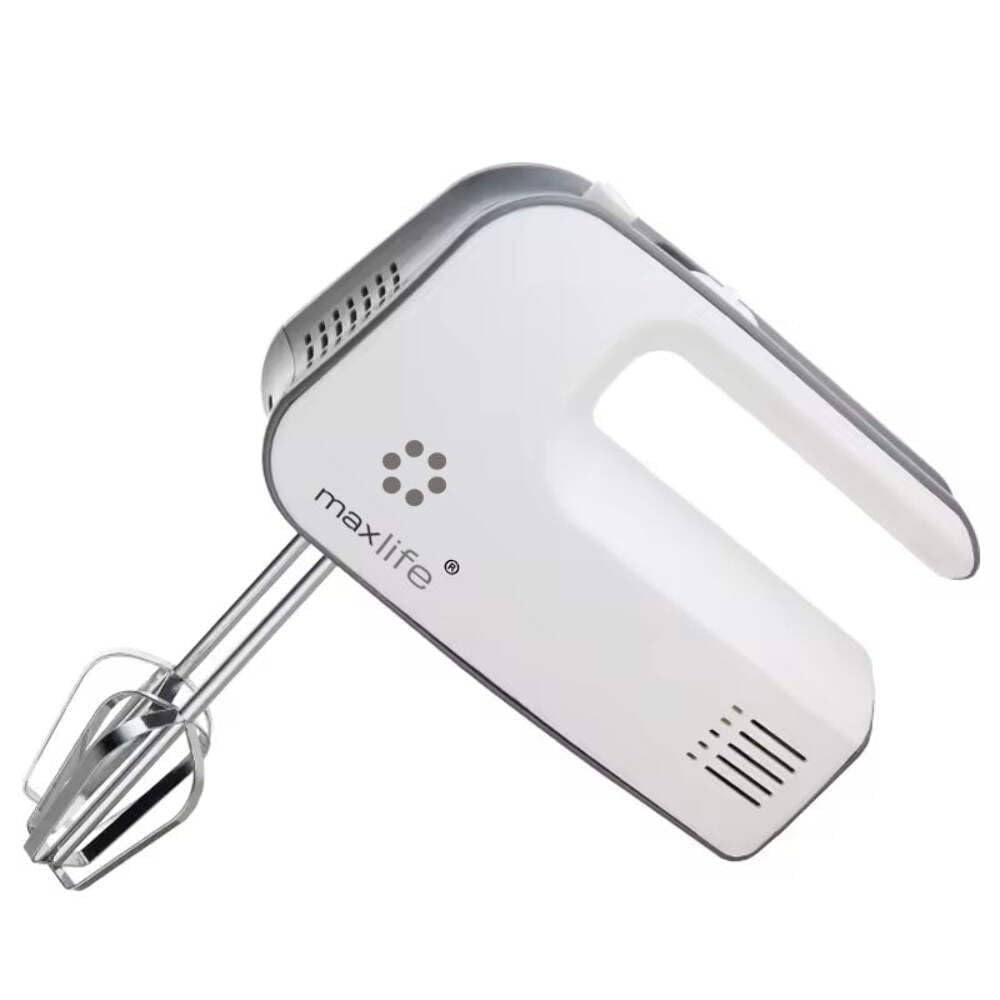 Max Life Electric Hand Mixer, 5 Speed, White, With Snap-On Storage Case