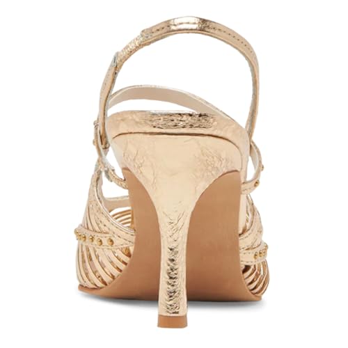 XYD Women Caged Pointed Toe Mid Heel Pumps Multi Studs Slingback Sandals Chic Party Formal Shoes3