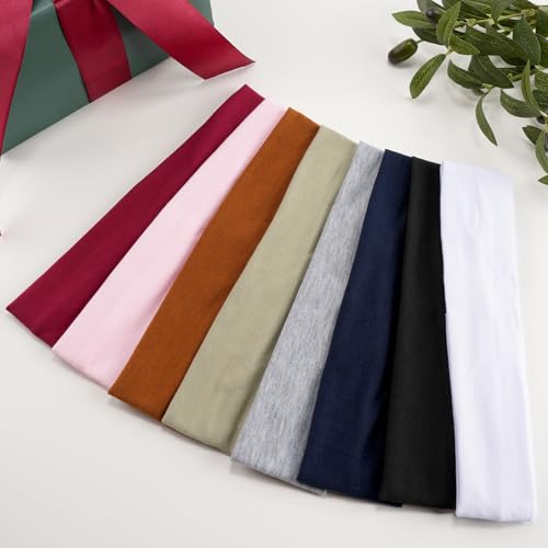 Image of 8 Pack Headbands for Women, Elastic Soft Hair Bands Non Slip Women's Fashion Headbands for Daily Workout Yoga Running