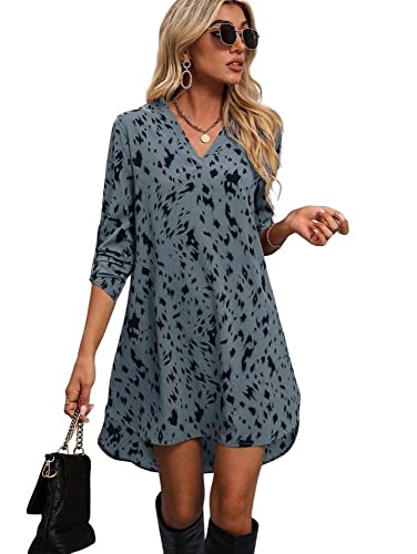 Image of OM SAI LATEST CREATION Western Dress || Rayon All Over Leopard Printed Western Dresses for Women || Roll Up Sleeve & V-Neck A-Line Dress || Summer Short Dresses for Women.