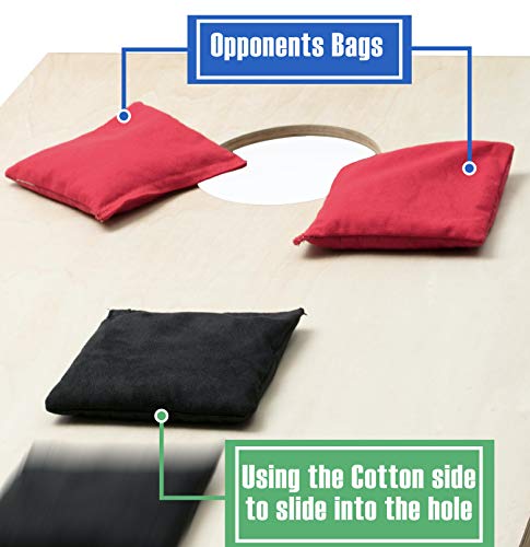 JST GAMEZ Professional Cornhole Bags All Weather Bean Bags for Cornhole Toss Set of 8 Regulation Two Sided Bean Bags Game - Regulation Weight & Size- Includes Carry Bag Premium Resin Filled - Thumbnail 2