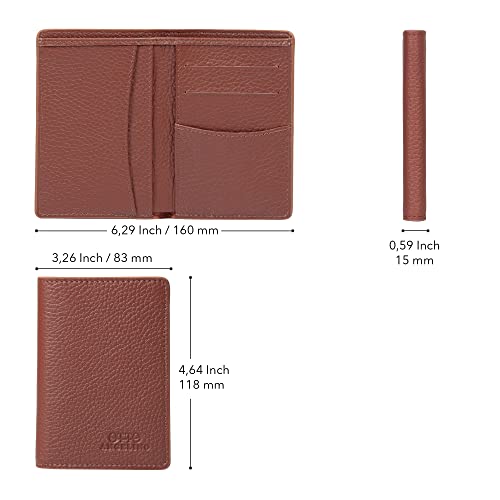 Bifold Leather Wallet - Passport Style - ID, Bank Cards and Cash, RFID BLOCKING - Unisex2