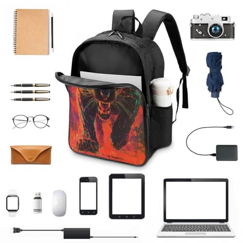 Mochila infantil Black Panther con estampado 3D y compartimento escolar de 40cm de altura 4