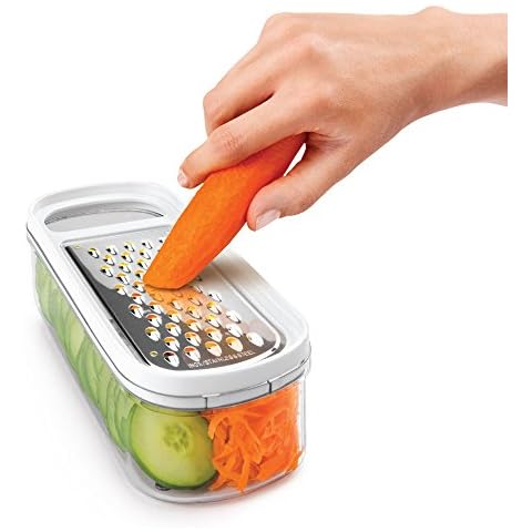 Metaltex Rap Box-Rallador con Juego de 3 Cuchillas Intercambiables con Recipiente Cover