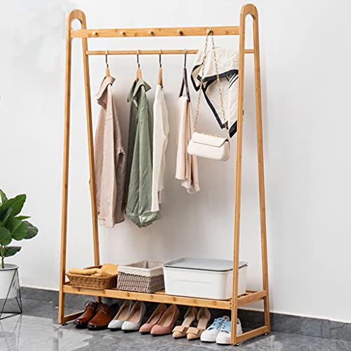 Banc à chaussures avec porte-manteau intégré en bois pour un rangement d'entrée