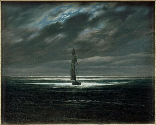 Lienzo decorativo Caspar David Friedrich mar de noche pintura artística 60x90cm