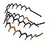 Set of 2 Zig Zag Black Plastic Sharks Tooth Hair Comb Headband (1 Black Color+1 Brown)