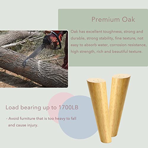 Koikey Sofa Chair Couch Furniture Legs - Round Solid Wood Replacement Feet Perfect For Coffee Table, Dresser, Cabinet, Bed, Ottoman, Loveseat, Walnut Color, Set Of 4 #TOP6