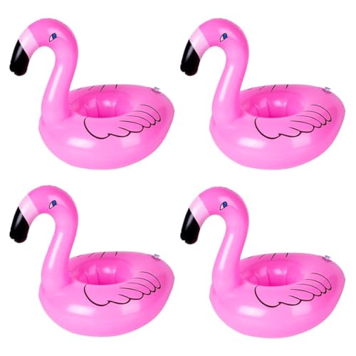 GXGM 4 Pièces Porte Gobelet Piscine,Accessoire Piscine,Flamant Rose Gonflable,Porte-Boissons...