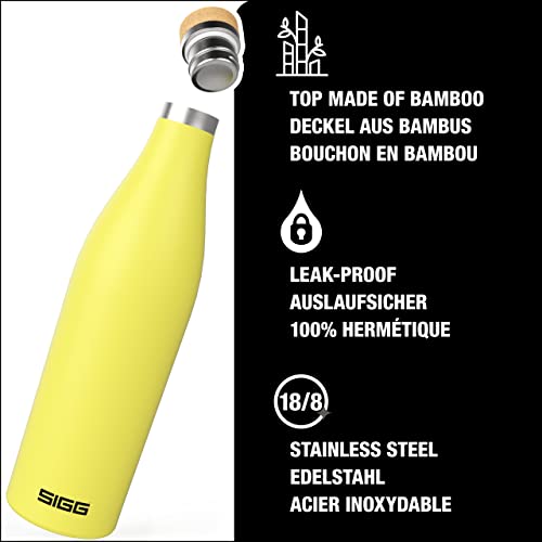 Sigg - Insulated Water Bottle - Meridian Ultra Lemon - Leakproof - Lightweight - Bpa Free - Plastic Free - 18/8 Stainless Steel - Yellow - 17 Oz #TOP2