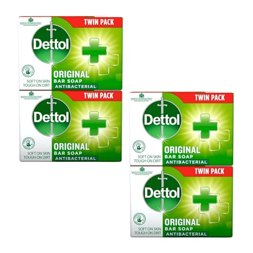 Dettol Original Jabón Antibacterial 100 g – Limpieza Profunda y Protección Antibacteriana para Manos y Cuerpo – Higiene y Frescor Diario - Pack Laborawi (4 x 100g)