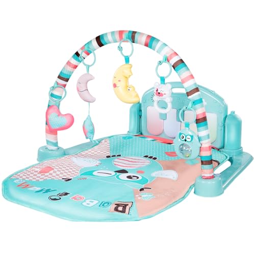 Image of TEMI Baby Gym Toys & Activity Play Mat, Kick and Play Piano Gym Center with Music and Lights, Electronic Learning Toys for Infants, Toddlers, Newborn, Girls and Boys Ages 1 to 36 Months